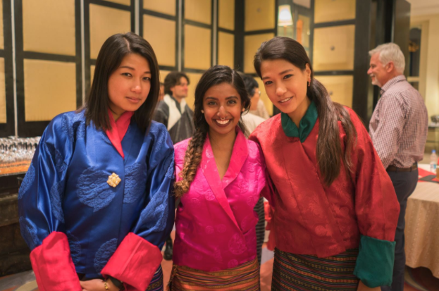 Partying with princesses in traditional wear. From left to right: Her Majesty Ashi Namzay Kumutha, your humble author, Her Majesty Ashi Yiwang Pindarica. Photo by Alex Reynolds of Lost with Purpose.